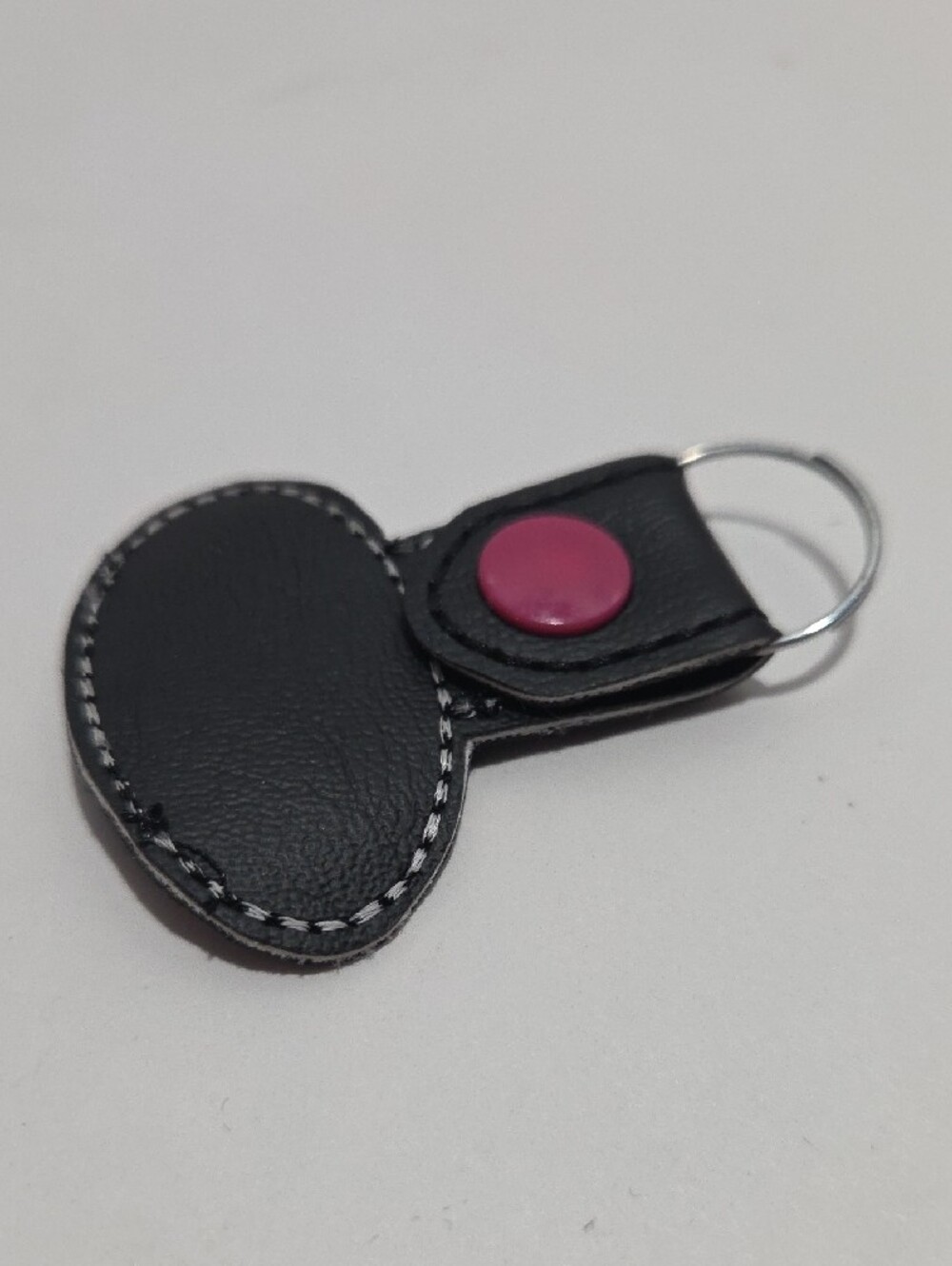 Pink Embroidered Bat Logo Keychain - Picture 3 of 5
